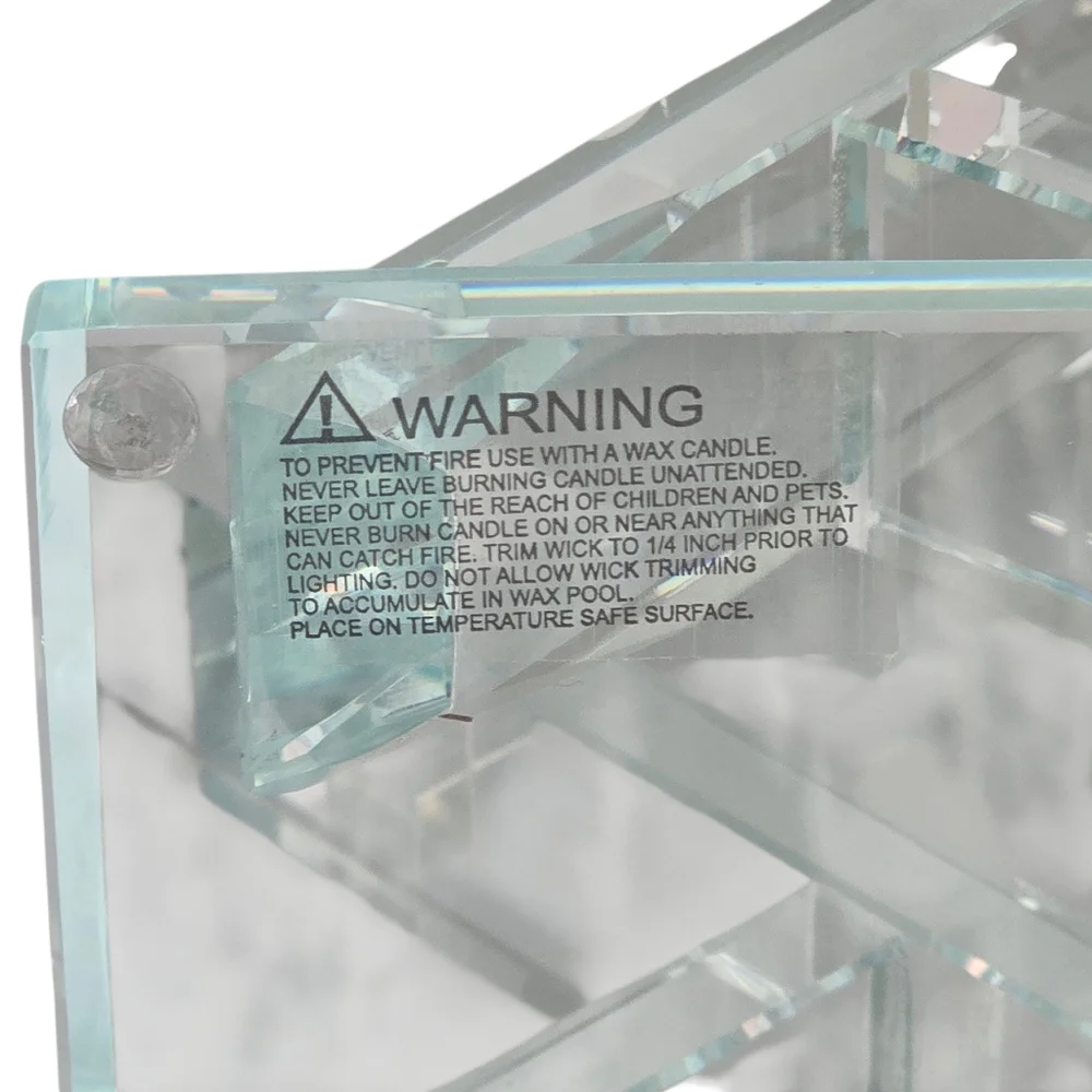 Frontgate Crystal 4-Arm Candelabra | Heavy Faceted Crystal Candle Holder 10.25" - Picture 9 of 12